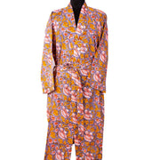 Unisex Multicolor Cotton Bathrobe, 100% Cotton Robe for Women